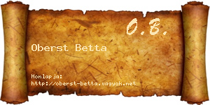 Oberst Betta névjegykártya